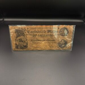 Confederate States of America 500 Dollar Bill Copy Stonewall Jackson 1864 Note